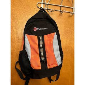 SwissGear Black and Orange Backpack with Gray Accents